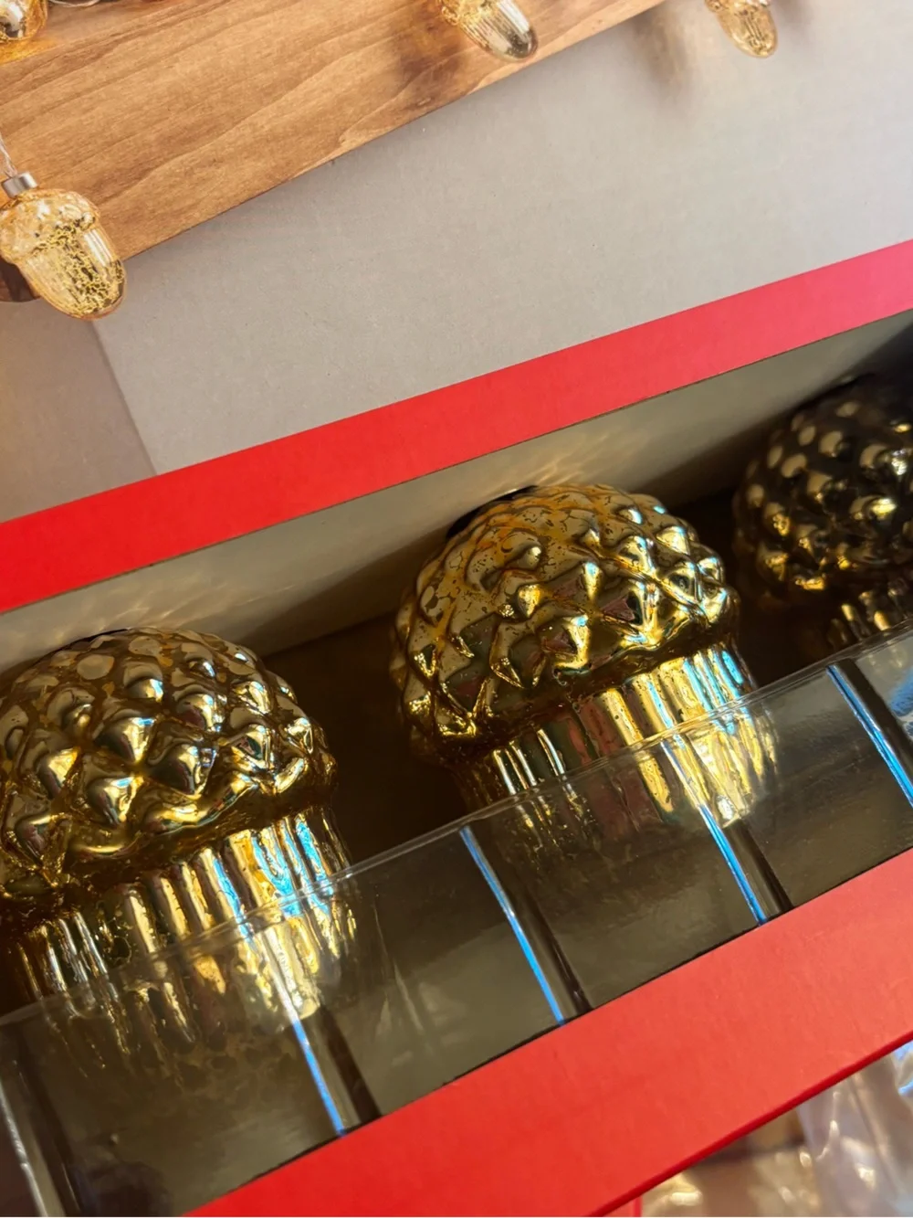 World Market Gold Mercury Glass Acorn String Lights